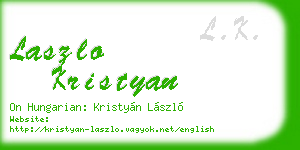 laszlo kristyan business card