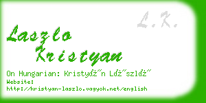 laszlo kristyan business card